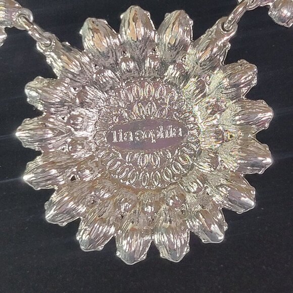 Lia Sophia Yellow & Silver Floral Sunflower Statement Necklace - Picture 6 of 6